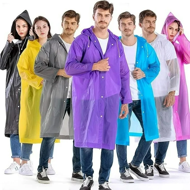 Waterproof Unisex Rain Coat Hooded Full Sleeves Outdoor Men, Women, Boys & Girls Rainwear Poncho Raincoat for Camping, Hiking & Travelling (Universal Size,1 Pc Random)