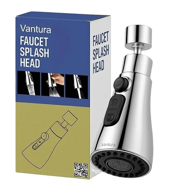 Faucet Splash Head | 2 Mode Water Flow Tap Shower Head | 360° Rotating Kitchen Tap Attachment | Water Saving Faucet Nozzle for Kitchen & Bathroom | Universal Fit