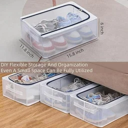 Shoe Storage Organizer | Shoe Box Organizer | Transparent Shoe Rack