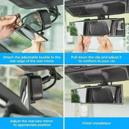 Car Rear View Mirror – Wide Angle Interior Panorama Safety Mirror (1 Pc)