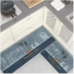Rectangular Kitchen Floor Mat | Anti-Slip Soft Washable Printed Designer Door Mat for Home