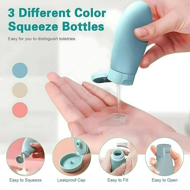 Travel Bottles Set for Toiletries – Leak-Proof, Refillable Plastic Containers