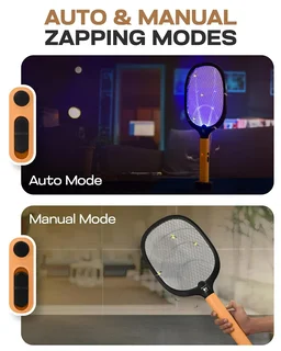 Rechargeable Mosquito Killer Racket Bat with UV Light & Stand