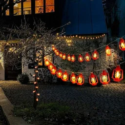 16LED Red Lantern String Lights for Bedroom Patio Garden Holiday Home Indoor Decorations, Mini Kerosene Lights String (Warm White Light)