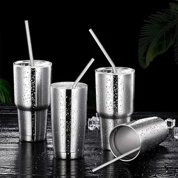 Reusable Metal Straws, Long Stainless Steel Straw