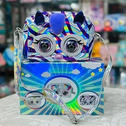 Little Winking Elf Interactive Pet Purse – Animated Eyes & Sounds Crossbody Handbag for Girls - Purple