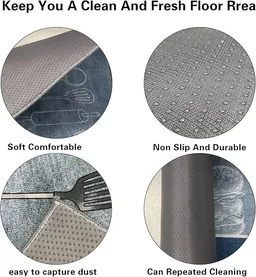 Rectangular Kitchen Floor Mat | Anti-Slip Soft Washable Printed Designer Door Mat for Home