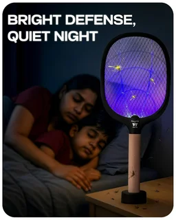 Rechargeable Mosquito Killer Racket Bat with UV Light & Stand
