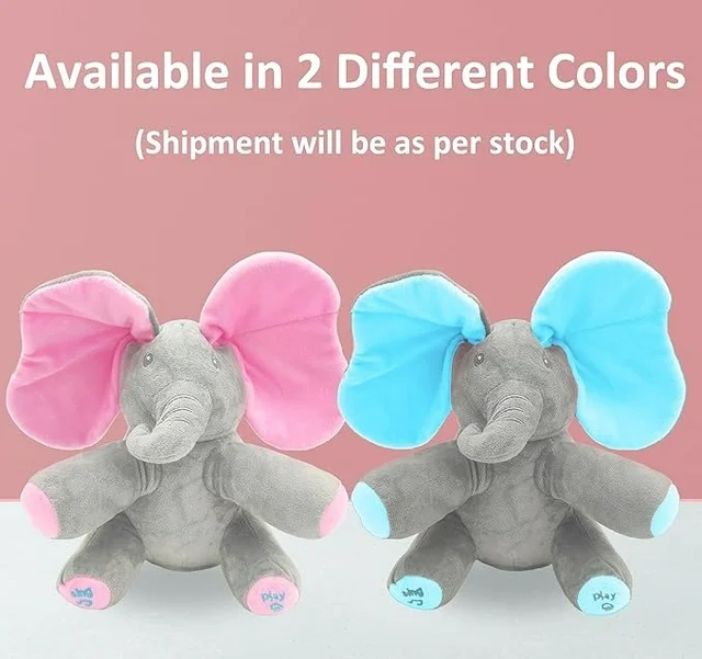 Peek-a-Boo Elephant Plush Toy – Musical Soft Toy with Flappy Ears for Kids