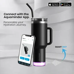 Nile+ Smart Reminder Led Vacuum Tumbler | 1200ML - Black