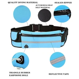Zipper Ultra Slim Outdoor Waterproof Hiking Cycling Sport Running Waist Belt