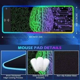 Wireless Charging Mouse Pad Desktop Neon Gamer Accessories