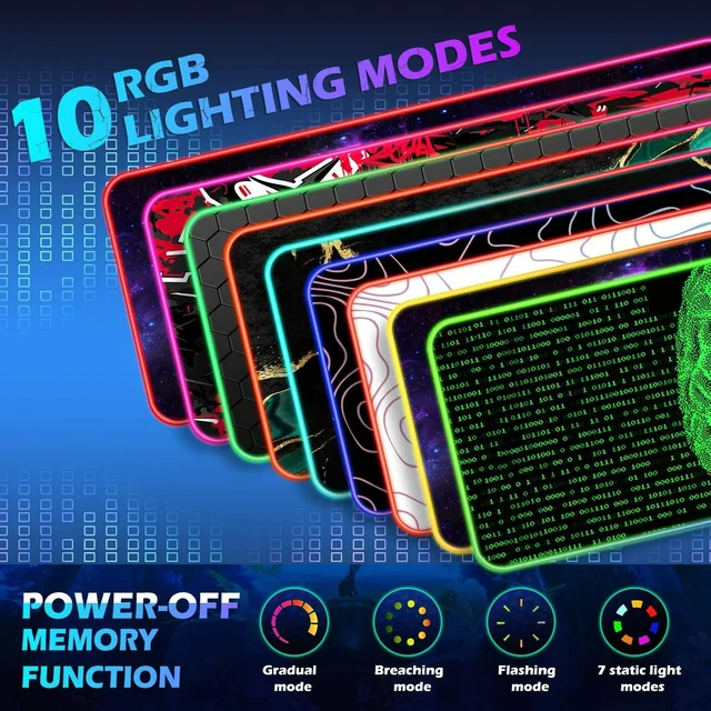 Wireless Charging Mouse Pad Desktop Neon Gamer Accessories