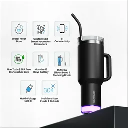 Nile+ Smart Reminder Led Vacuum Tumbler | 1200ML - Black