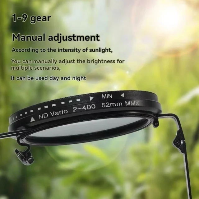 Adjustable Tint Sunglasses Twist Round SunglassesAdjustable Brightness1-9 Gears Polarized, Unisex Round Glasses for Fishing Driving Cycling, UV400 Protection Outdoor Shades