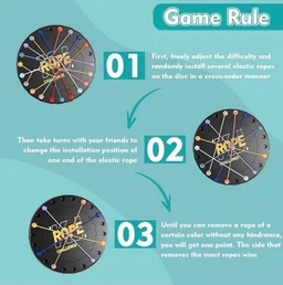 Rope Challenge Puzzle Game for Kids Adults Brain Teaser Logic Toy Colorful String Matching Board Family Fun Mind Training Strategy Untying Twisted Knots