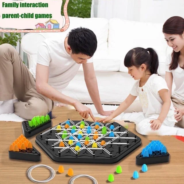 Triggle Chain - Elastic Band Triangle Chess Game | Brain Teaser Puzzle for Kids & Adults | Montessori 3D Logical Thinking & Strategy Board Game