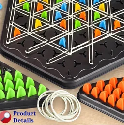 Triggle Chain - Elastic Band Triangle Chess Game | Brain Teaser Puzzle for Kids & Adults | Montessori 3D Logical Thinking & Strategy Board Game