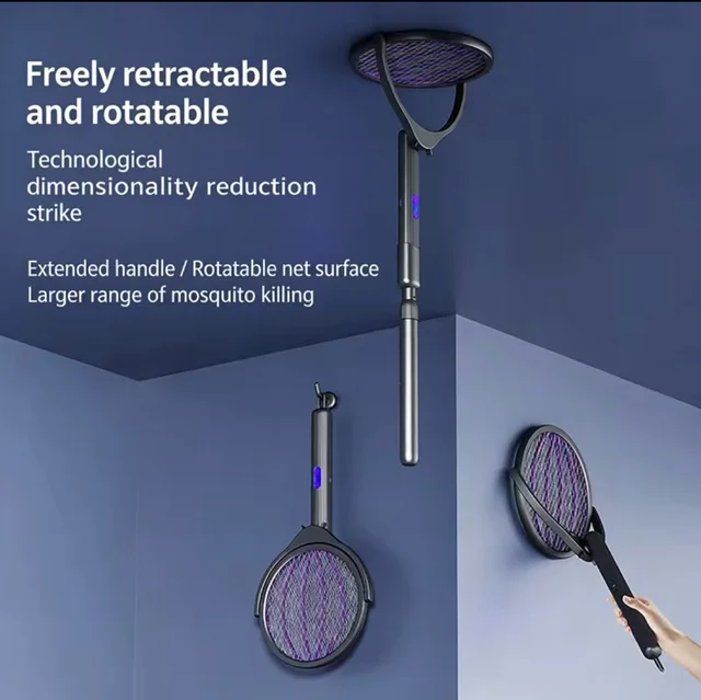 Household 3-in-1 Mosquito Swatter Outdoor UV Light Mosquito Attracting Killing Lamp Electric Mosquito
Swatter