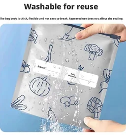 Reusable Aluminum Food Storage Bag, Stand Up Foil Sealable Bags with Zip Lock,Food Storage Preservation Bags, Leakproof Aluminium Foil Fresh keeping Bag for Vegetable Fruit Meat - 10