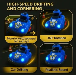 Pack of 2 Remote Control Bumper Car Set with Ejectable Robot Light Rechargable Battery Dual Player Racing RC Drift Battle Cars 360° Rotation Interactive Toy for 4+ Kids Children Boys Girls