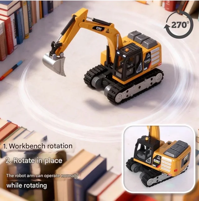 Mini RC Construction Series – Pocket Dump Truck,Excavator & Forklift Set, 1/64 Mini RC Construction Crane Forklift Trucks with Transformable Lift Fork & Hook,Lights,Sounds