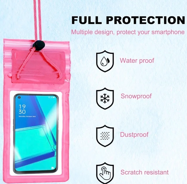 Storite 5-Pack Universal Waterproof Sealed Mobile Pouch Pvc Transparent Rain Protection Cover Up To 7 Inches For Smartphones(Multi Colour) - 2