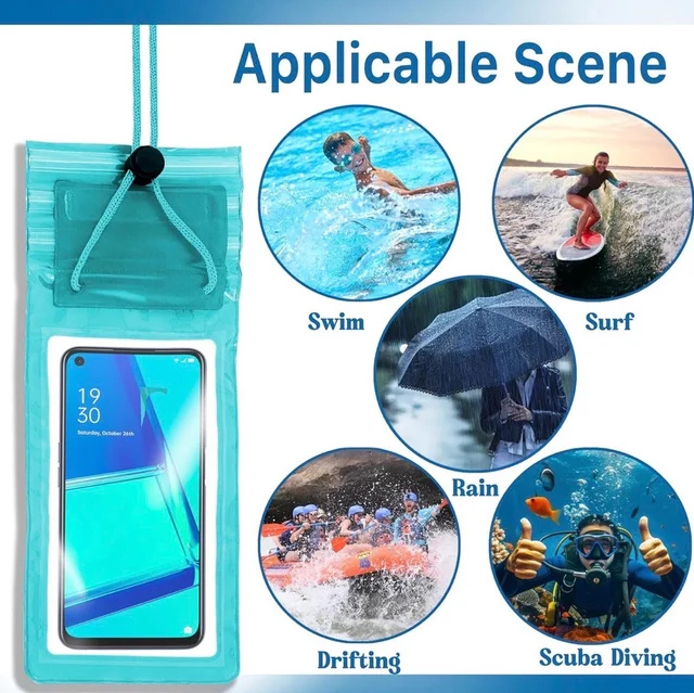 Storite 5-Pack Universal Waterproof Sealed Mobile Pouch Pvc Transparent Rain Protection Cover Up To 7 Inches For Smartphones(Multi Colour) - 2