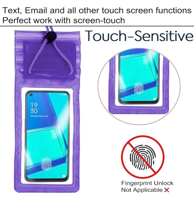 Storite 5-Pack Universal Waterproof Sealed Mobile Pouch Pvc Transparent Rain Protection Cover Up To 7 Inches For Smartphones(Multi Colour) - 2