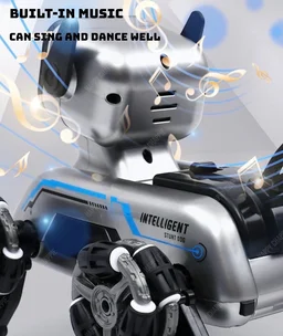 Smart RC Robot Dog Car 8WD – 2.4GHz Remote & Gesture Sensor Control, 360° Stunt Car with LED Lights & Music, Rechargeable Robot Toy for Kids (Boys & Girls, 6+ Years)