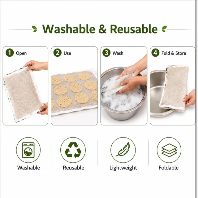 Papad Drying Cloth with Net Zip | Cotton Food Drying Cloth for Sun Drying | Reusable Mesh Drying Mat for Papad, Vadagam, Millets, Grains, & Dry Fruits | Protects from Birds, Dust & Insects