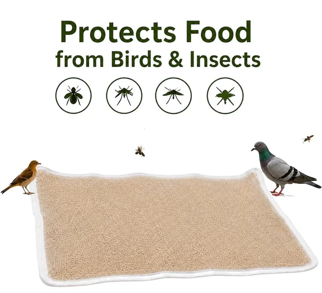 Papad Drying Cloth with Net Zip | Cotton Food Drying Cloth for Sun Drying | Reusable Mesh Drying Mat for Papad, Vadagam, Millets, Grains, & Dry Fruits | Protects from Birds, Dust & Insects