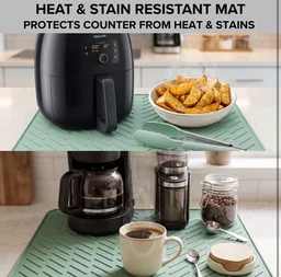 Premium Silicone Large Dish Drying Mat for Kitchen, 58*43cm, Extra Thick, Food Grade, Multipurpose Utensil Drying Mat with Built-in Drain Lip, Anti-Slip and Heat Resistant Countertop Protector