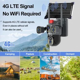Eseecloud V380 O-Kam Pro Smart AI 4K 8MP 3 Screen Video 4G WIFI Solar Camera Dual Lens Ptz Outdoor Security Camera