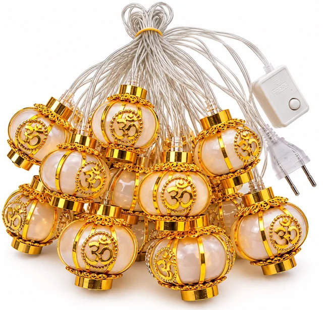 14 Ball OM Hanging Lights For Decoration And Pooja Room
