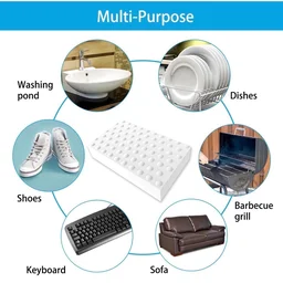Pack Of 3 Magic Eraser Sponge for Home, Multi-Surface Cleaning Sponge, Magic Cleaning Sponge for Kitchen, Bathroom, Bathtub, Sink, Wall Cleaner, Furniture (White)