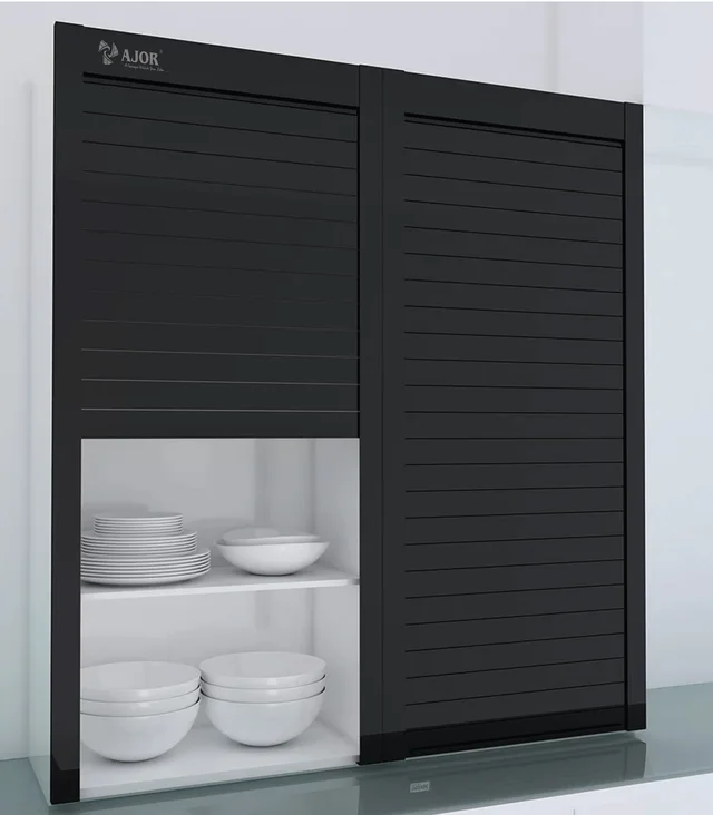 PVC ROLLING SHUTTER (BLACK) - 600MM, BLACK, AJ22260