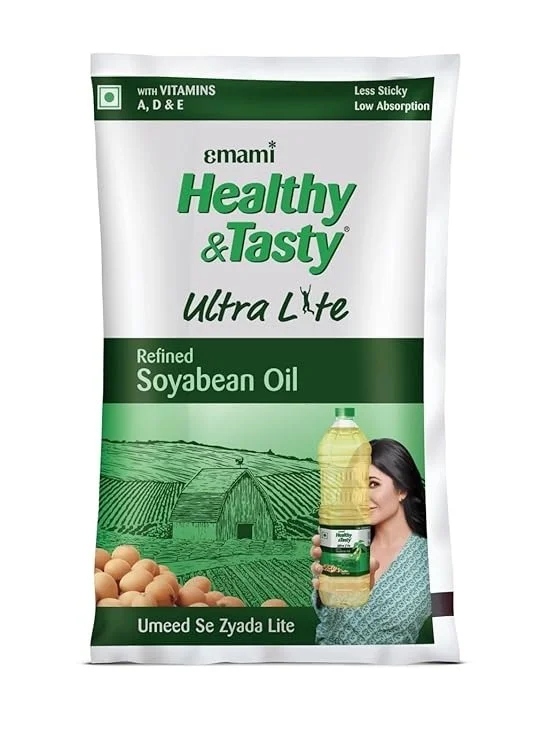 Emami Healthy And Tasty Ultra Lite Refined Soyabean Oil Pouch, 825 G