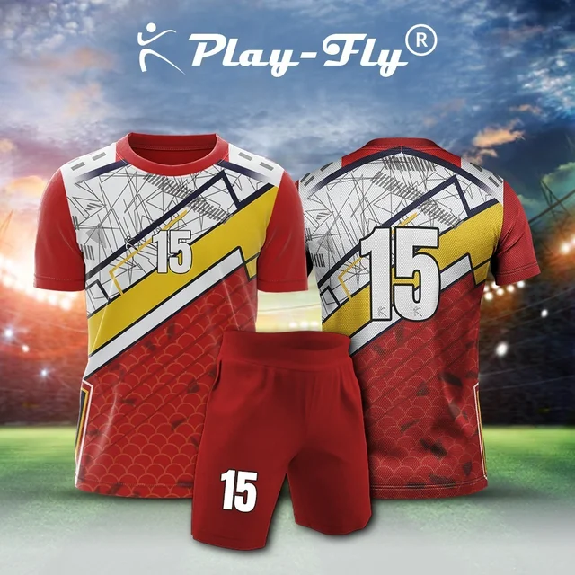 Red and white printed jersey set With pant (pack of 15)