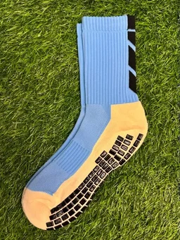 Football Grip Socks (1 Pair) - Sky-blue,Green,Red,Black,Purple,White