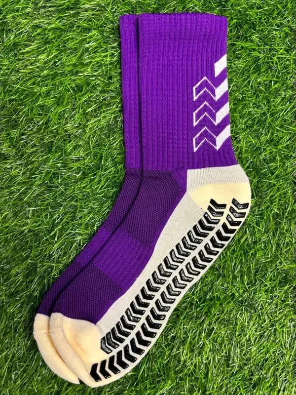 Football Grip Socks (1 Pair) - Sky-blue,Green,Red,Black,Purple,White
