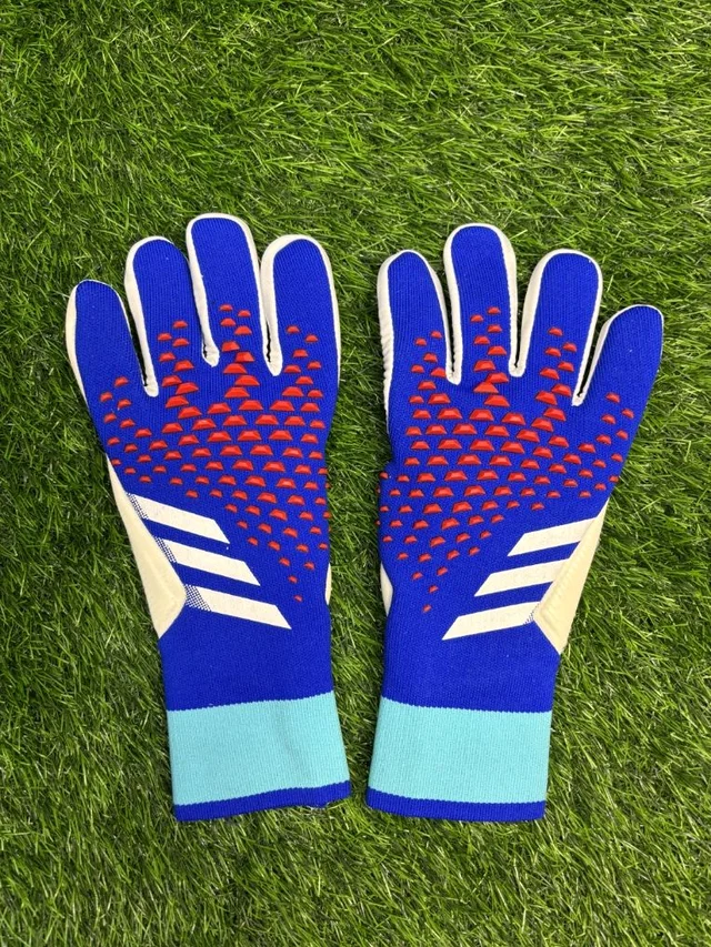 Predator White And Blue GK Gloves