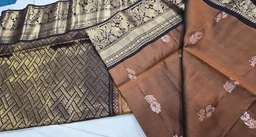 Earthy Copper & Deep Wine Kanchi Pattu Saree with Antique Zari Pallu