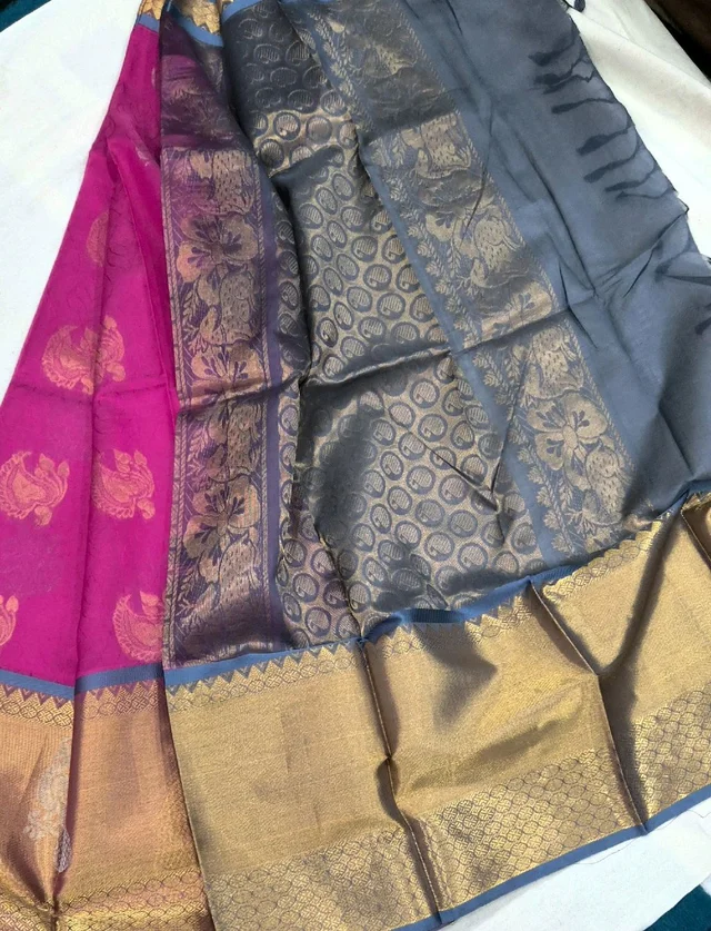 Mangalagiri Embose Pattu With Kanchi Border 
