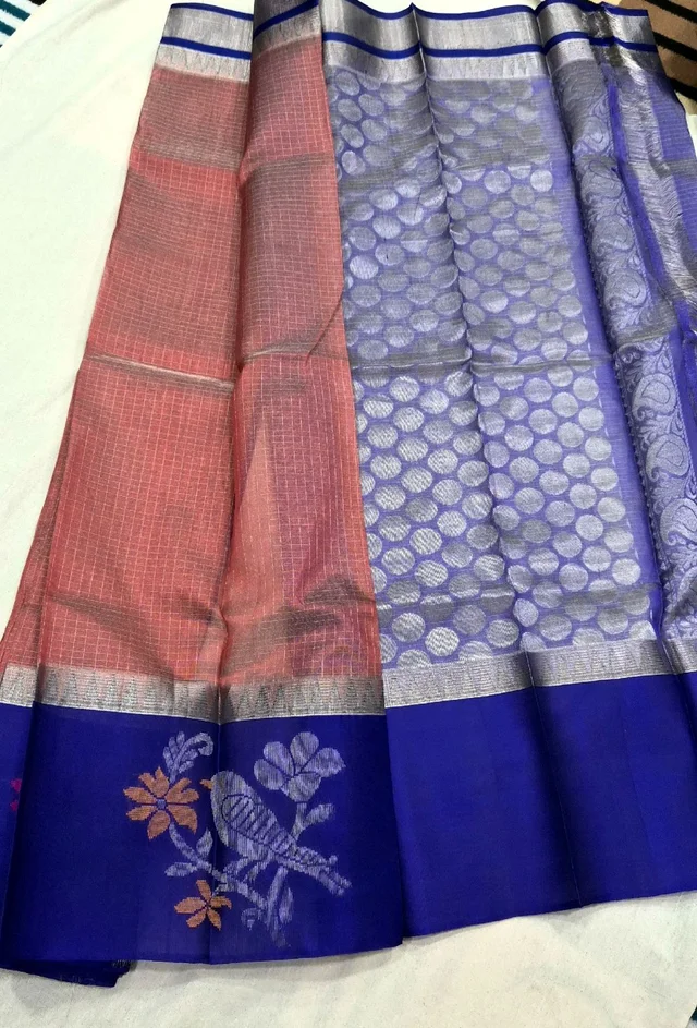Mangalagiri Tissue Pattu With Pure Zari 