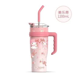 Sanrio Character 1200ml Tumbler with Handle & Straw | Leakproof Travel Mug for Hot & Cold Drinks