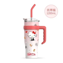 Sanrio Character 1200ml Tumbler with Handle & Straw | Leakproof Travel Mug for Hot & Cold Drinks