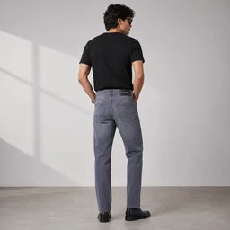 Guess What Men's Grey Regular Fit Jeans | Washed Straight Denim | Guess What - 30, CHARCOAL GREY