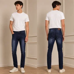 Guess What Men's Shaded Black Skinny Fit Jeans | Dark Indigo Stretch Denim | Guess What - 30, Shaded Black