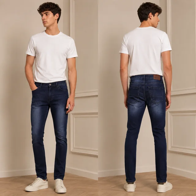 Guess What Men's Shaded Black Skinny Fit Jeans | Dark Indigo Stretch Denim | Guess What - 30, Shaded Black